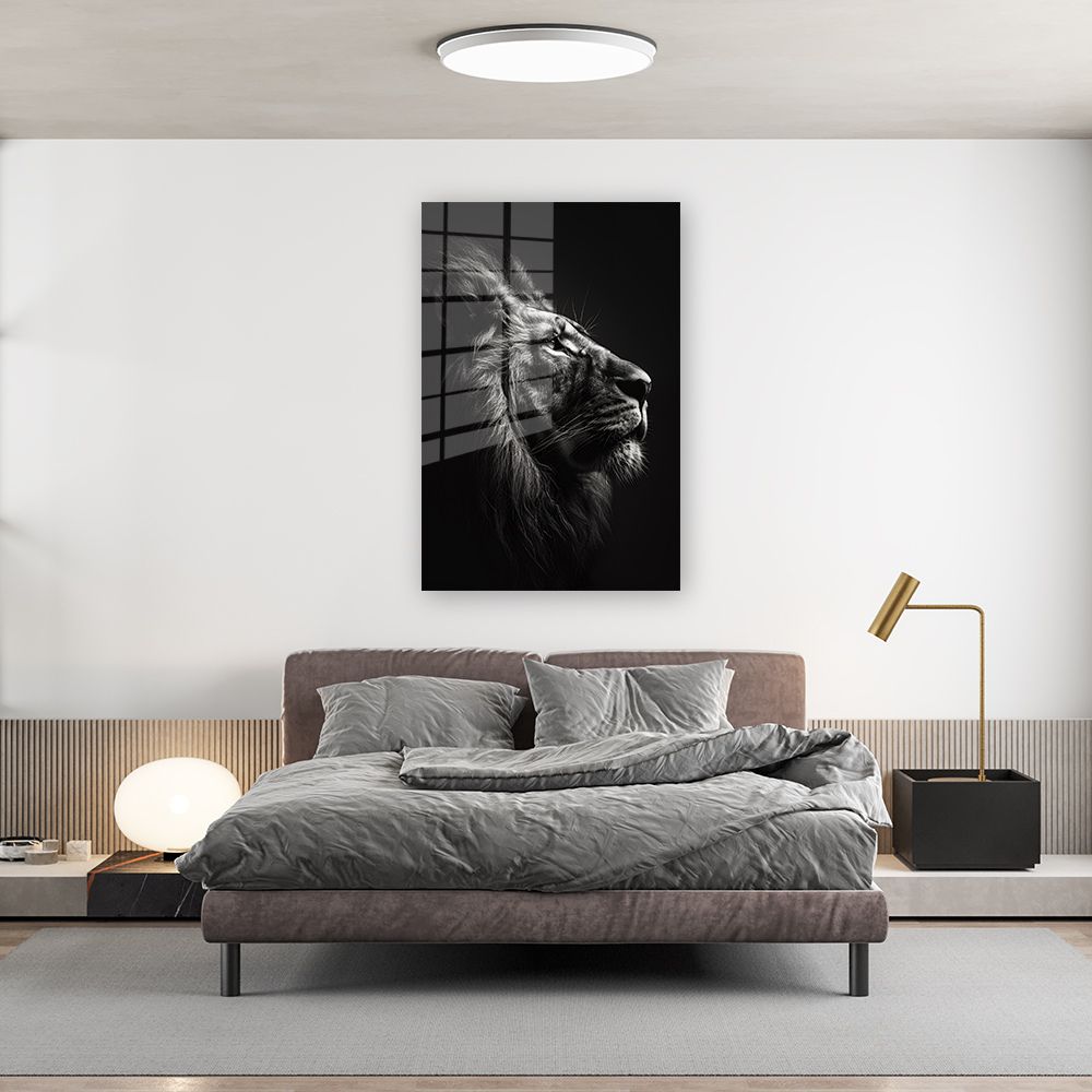 glasschilderij koning leeuw wanddecoratie 6