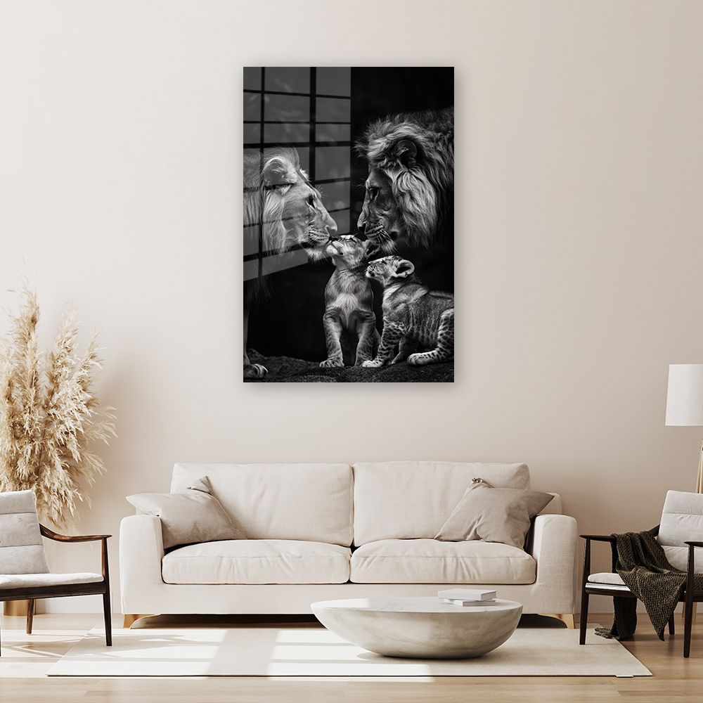 glasschilderij koninklijke knuffel wanddecoratie 4