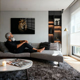 glasschilderij leeuwen koning ugc