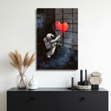 glasschilderij love beyond earth muur