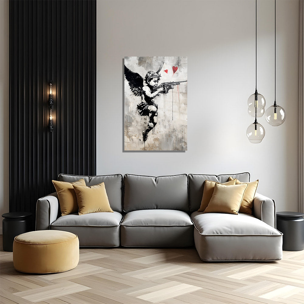glasschilderij love in motion woonkamer