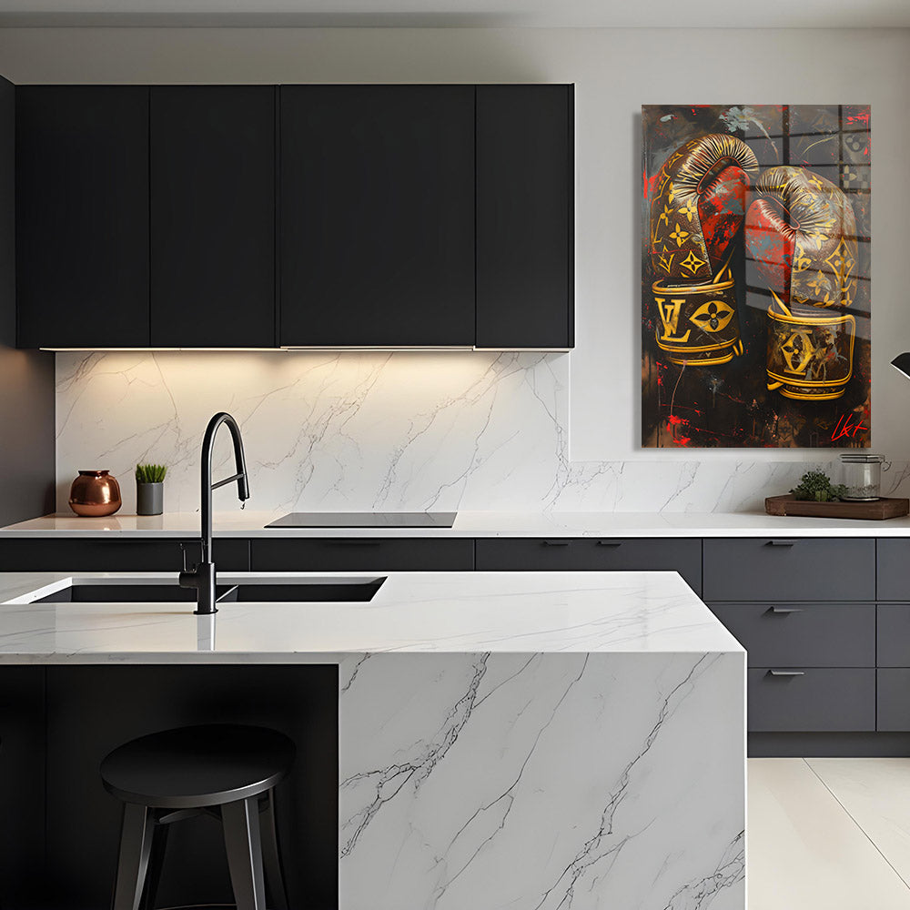 glasschilderij luxury fight keuken