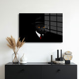 glasschilderij maffiakat muur