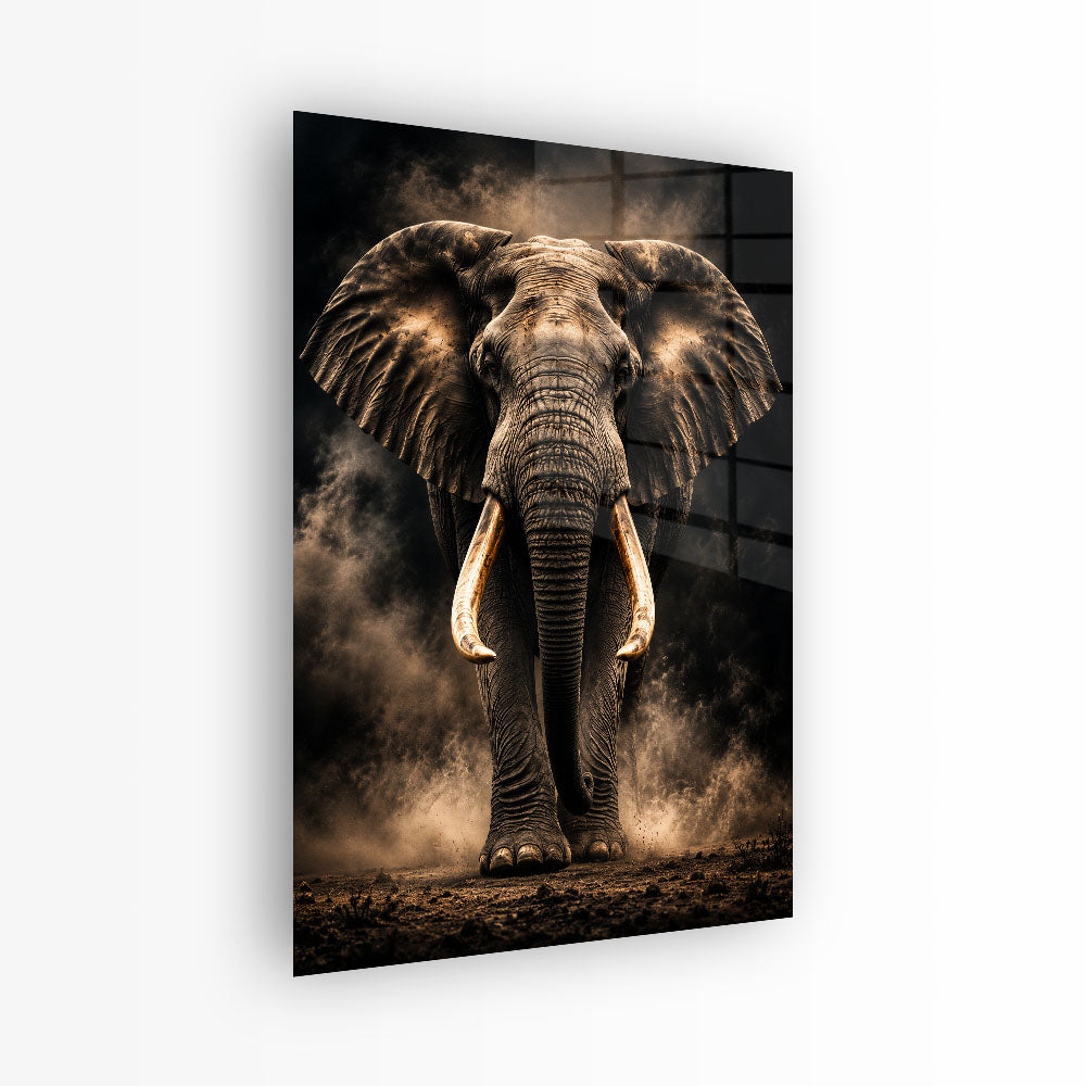glasschilderij majestic elephant voorkant