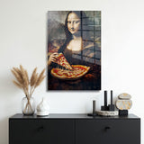 glasschilderij mona pizza muur