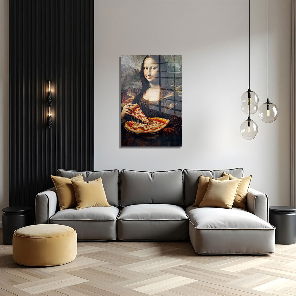 glasschilderij mona pizza woonkamer 4