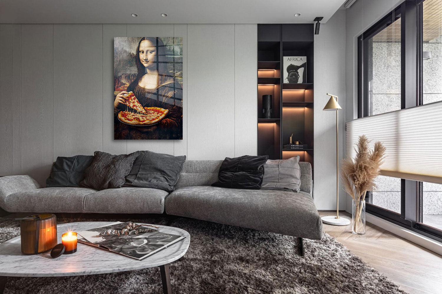 glasschilderij mona pizza woonkamer 5
