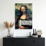 glasschilderij mondkap lisa vandalism muur