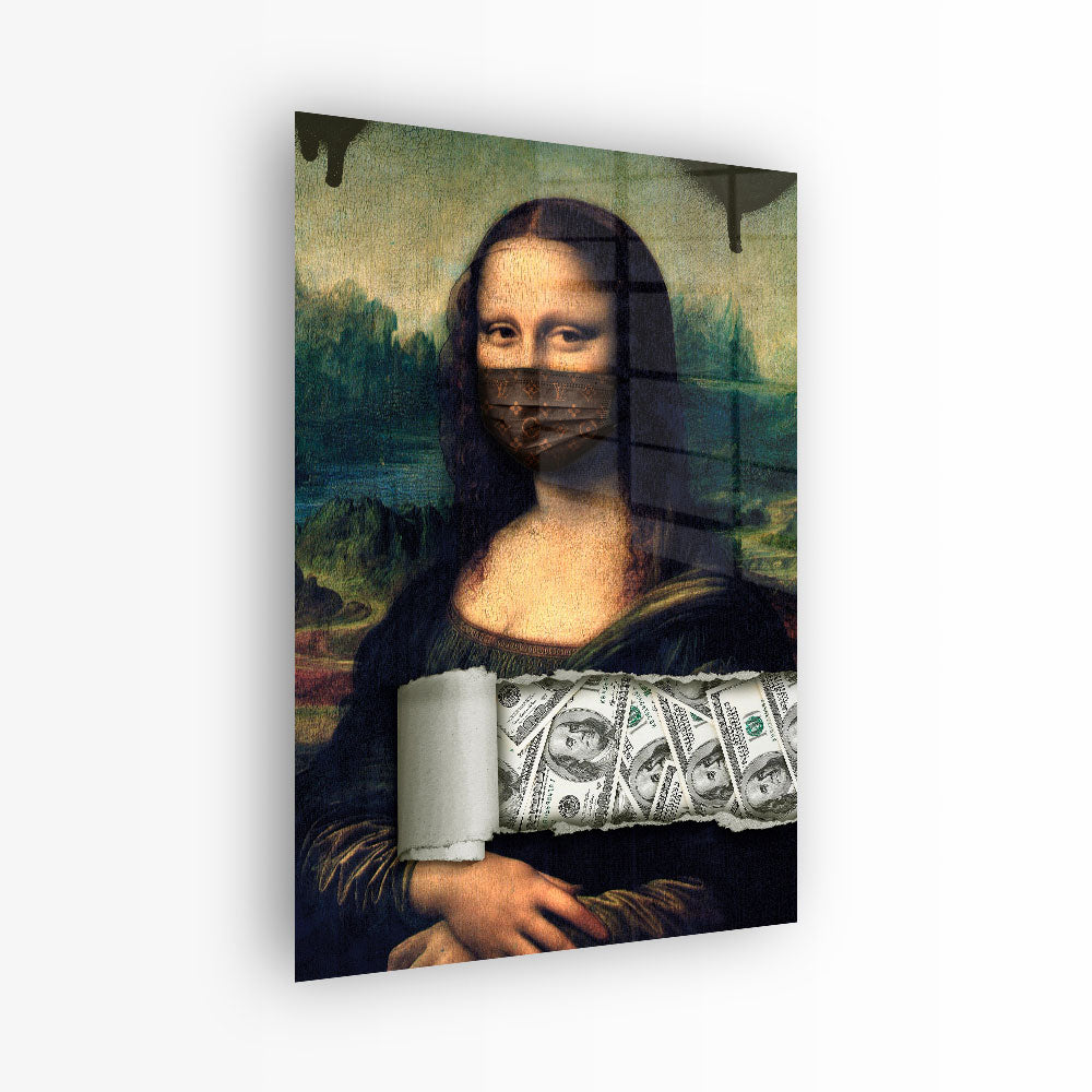 glasschilderij mondkap lisa vandalism voorkant