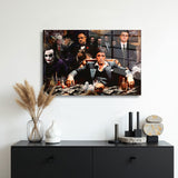 glasschilderij money table muur