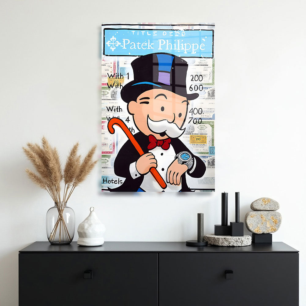 glasschilderij mono patek muur