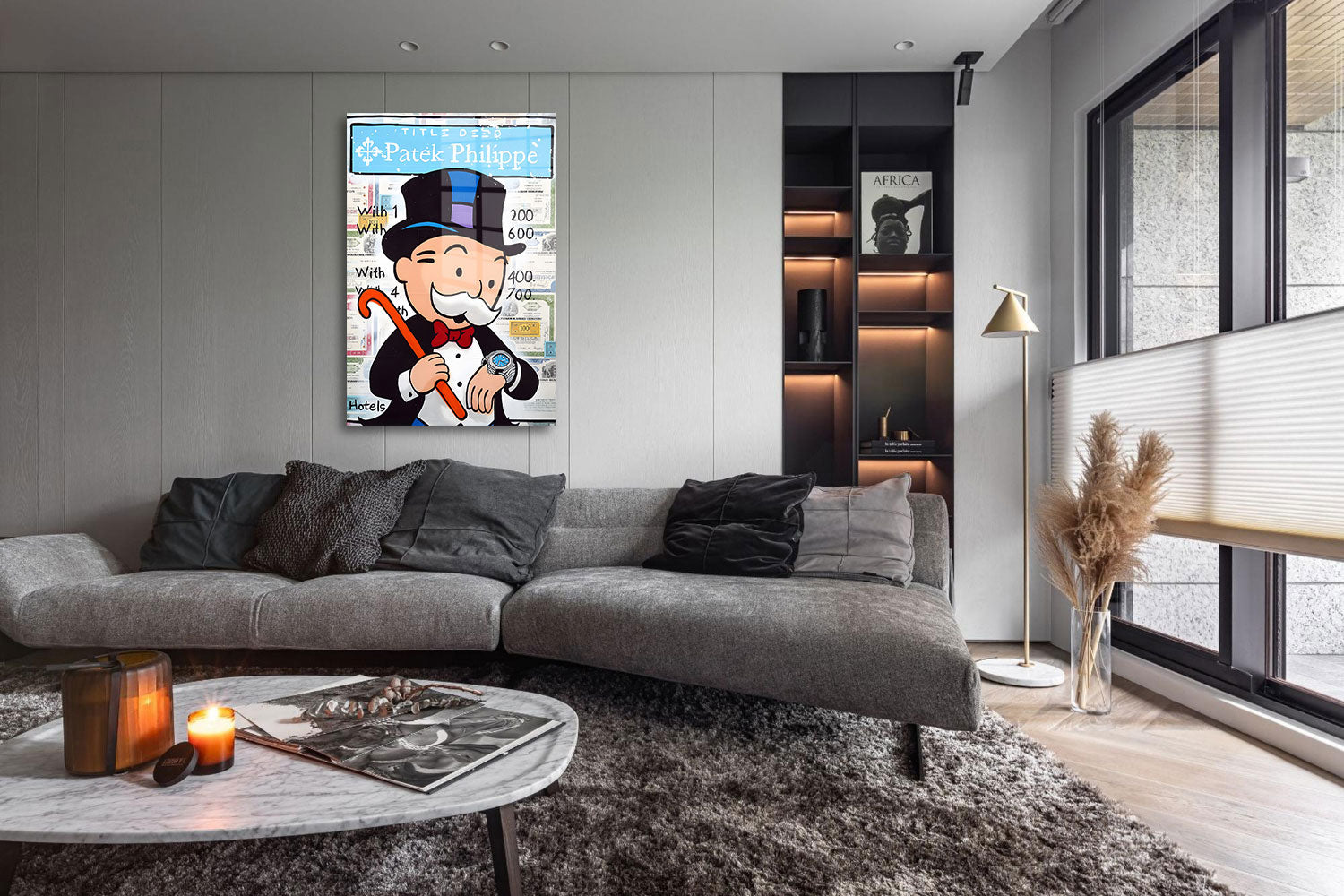 glasschilderij mono patek woonkamer 5