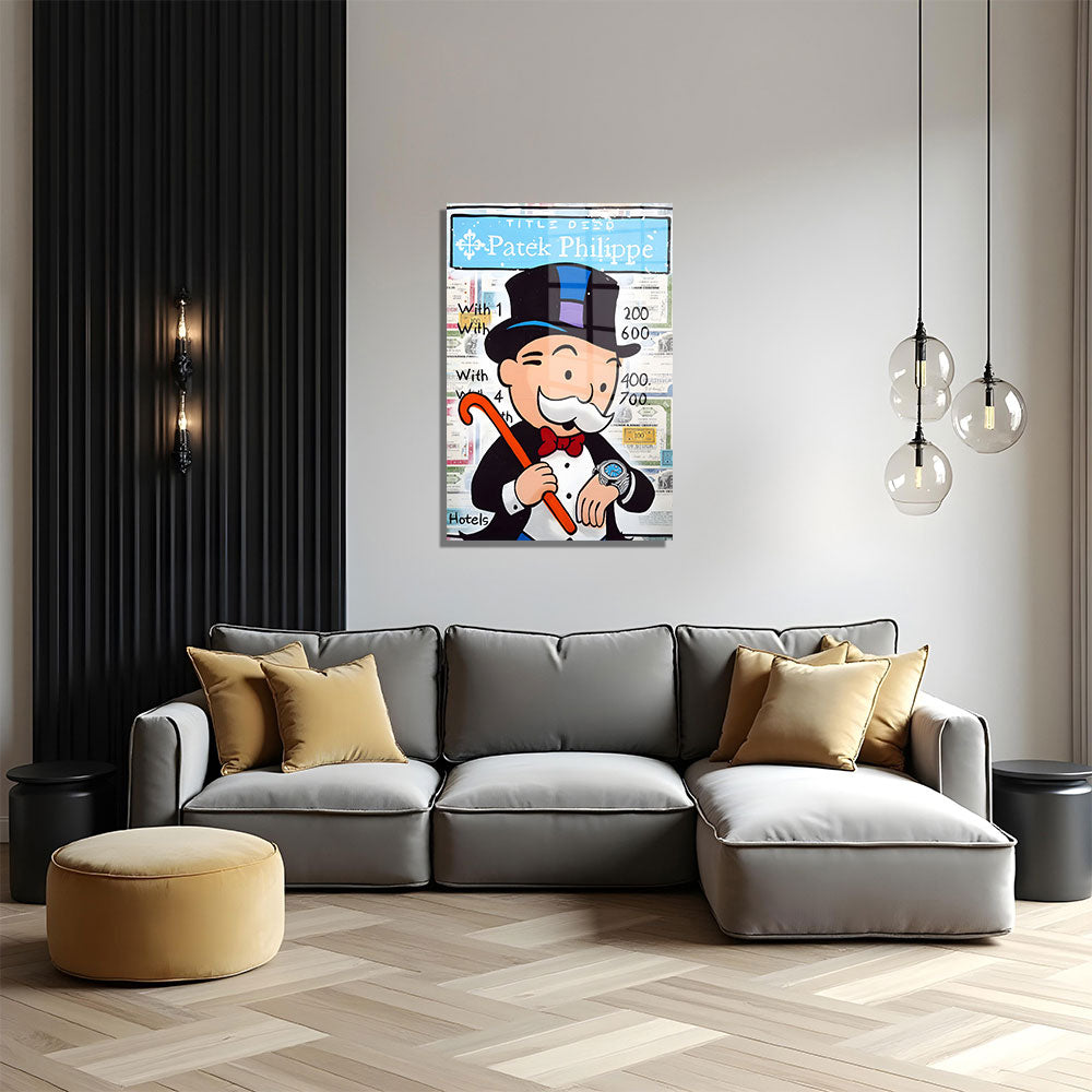 glasschilderij mono patek woonkamer