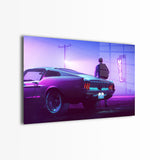 glasschilderij motel mustang voorkant