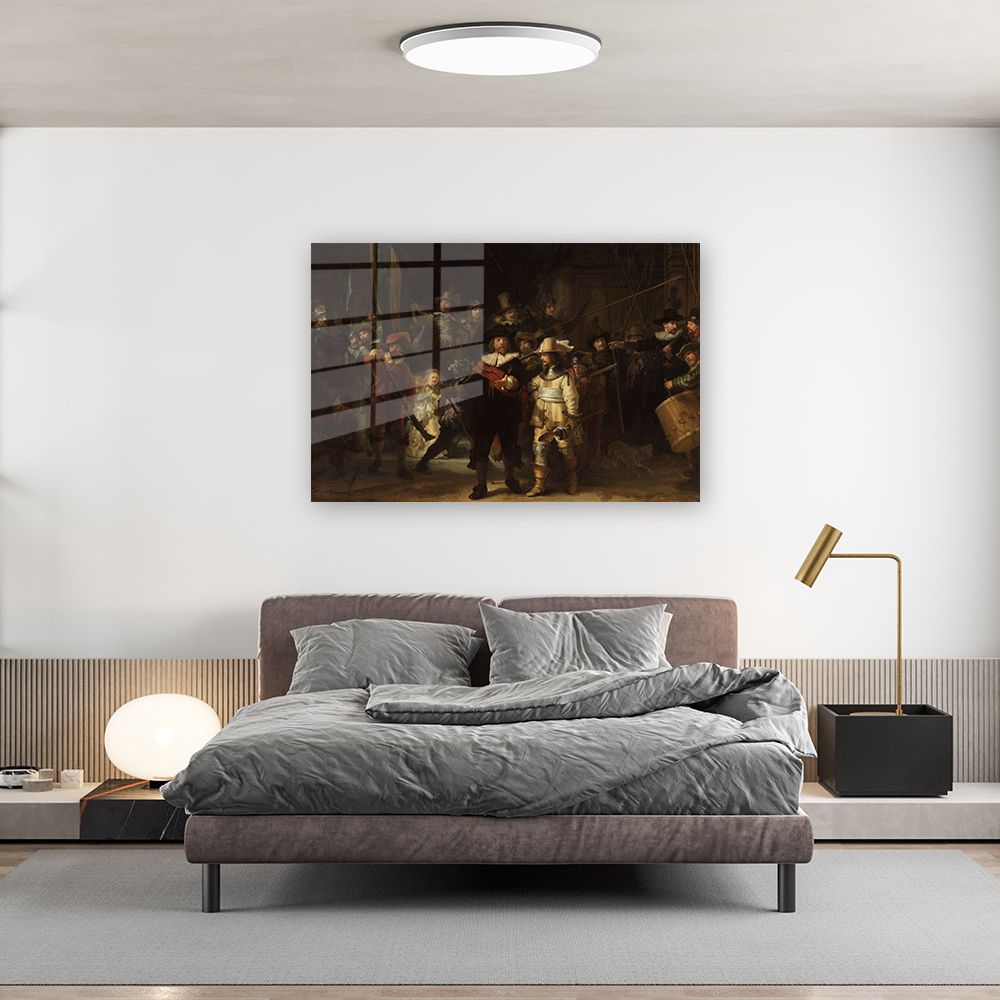 glasschilderij nachtwacht slaapkamer 2