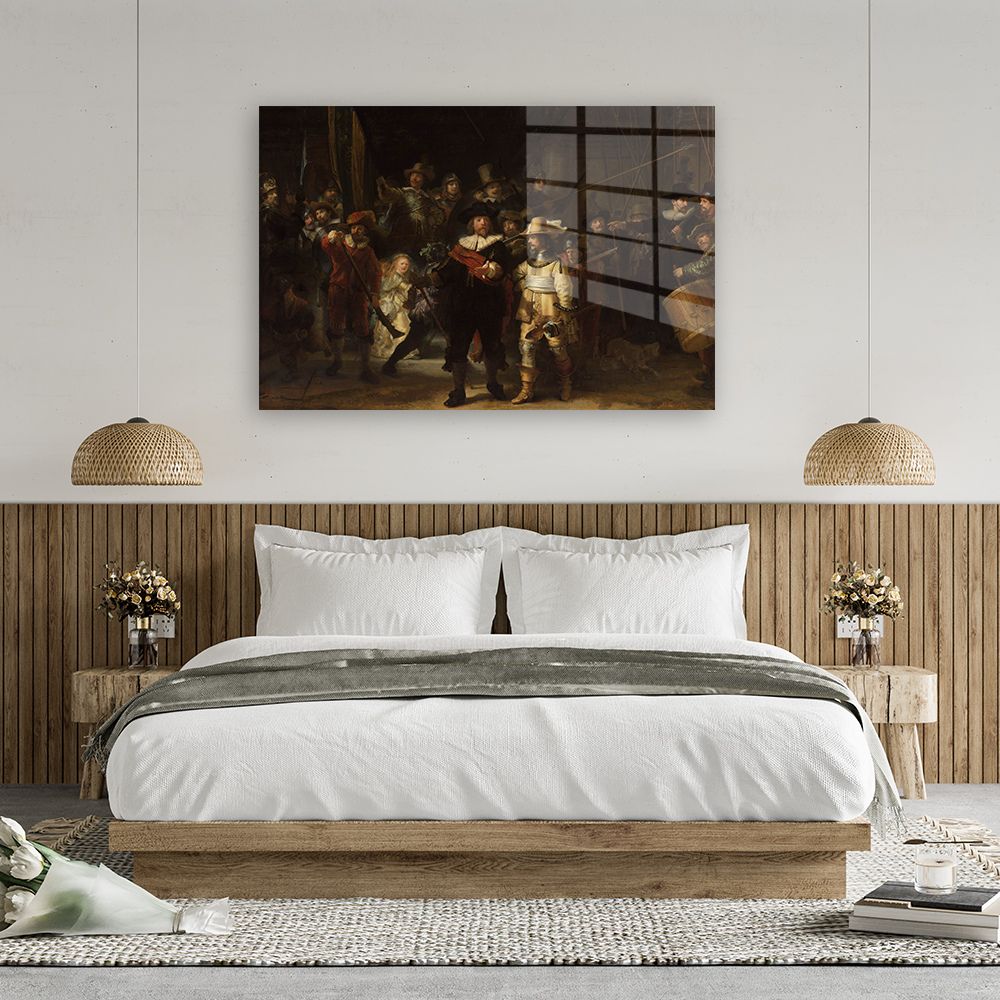 glasschilderij nachtwacht slaapkamer