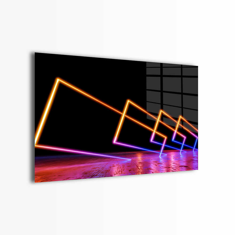 glasschilderij neon light landscape voorkant