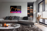 glasschilderij neon light landscape woonkamer 4
