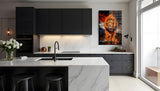 glasschilderij oranje leeuw Keuken
