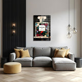 glasschilderij parfum bottle woonkamer