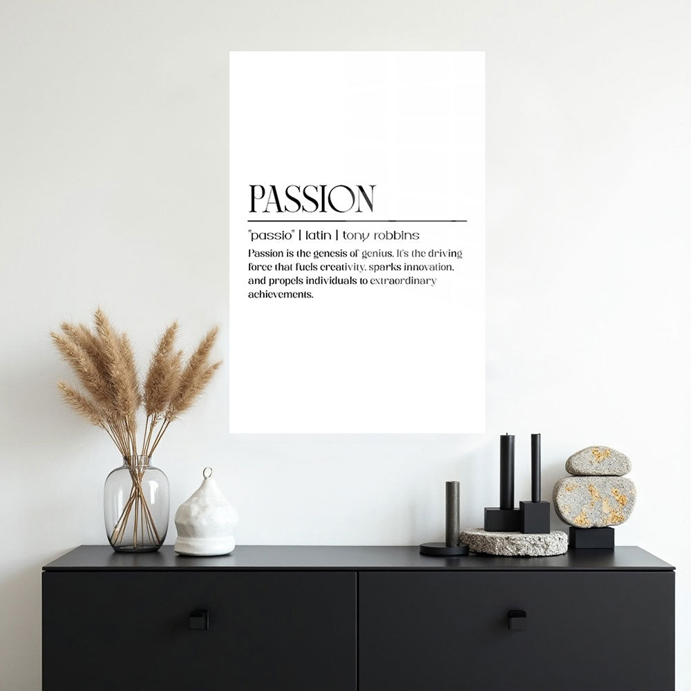 glasschilderij passion wit zwart muur