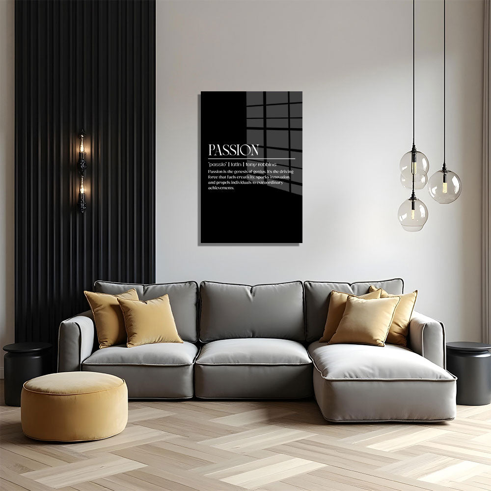 glasschilderij passion zwart wit woonkamer 4