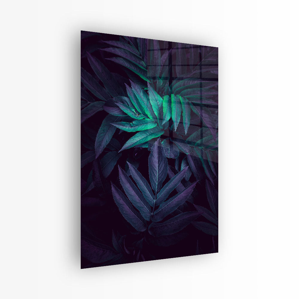 glasschilderij planten bladeren voorkant