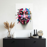 glasschilderij rebel mask muur