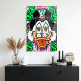 glasschilderij roly duck muur