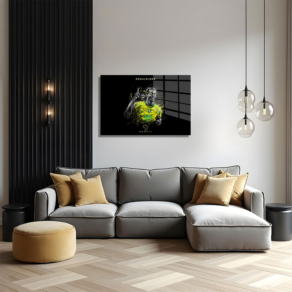 glasschilderij ronaldinho stripes 5