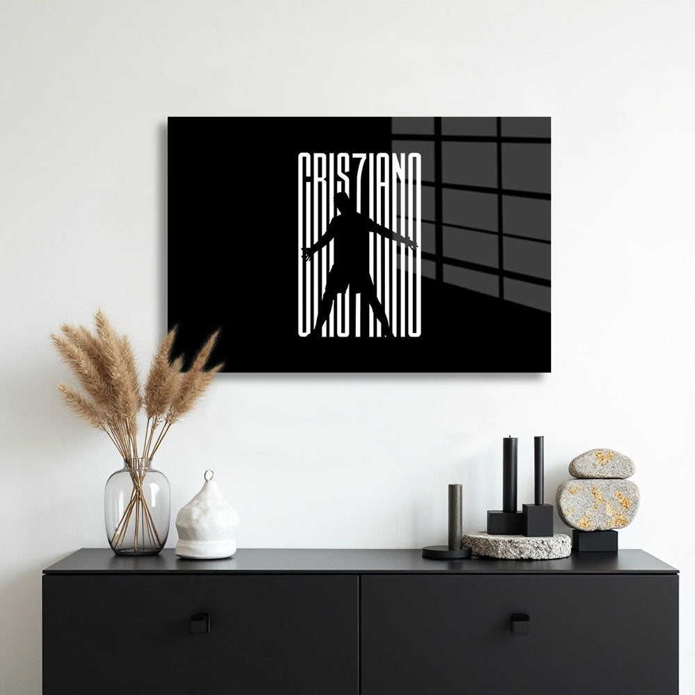 glasschilderij ronaldo 7 muur