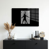 glasschilderij ronaldo 7 muur