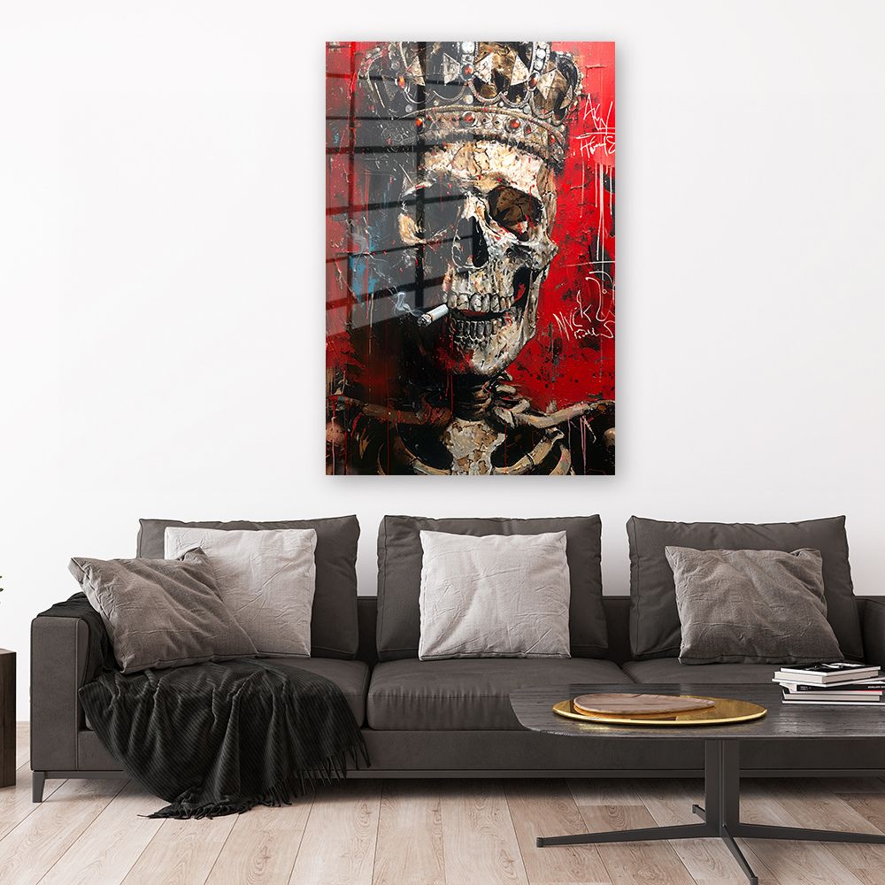 glasschilderij skull king woonkamer 1