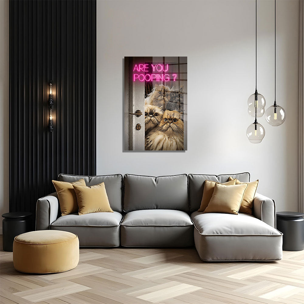 glasschilderij smelly cat 4