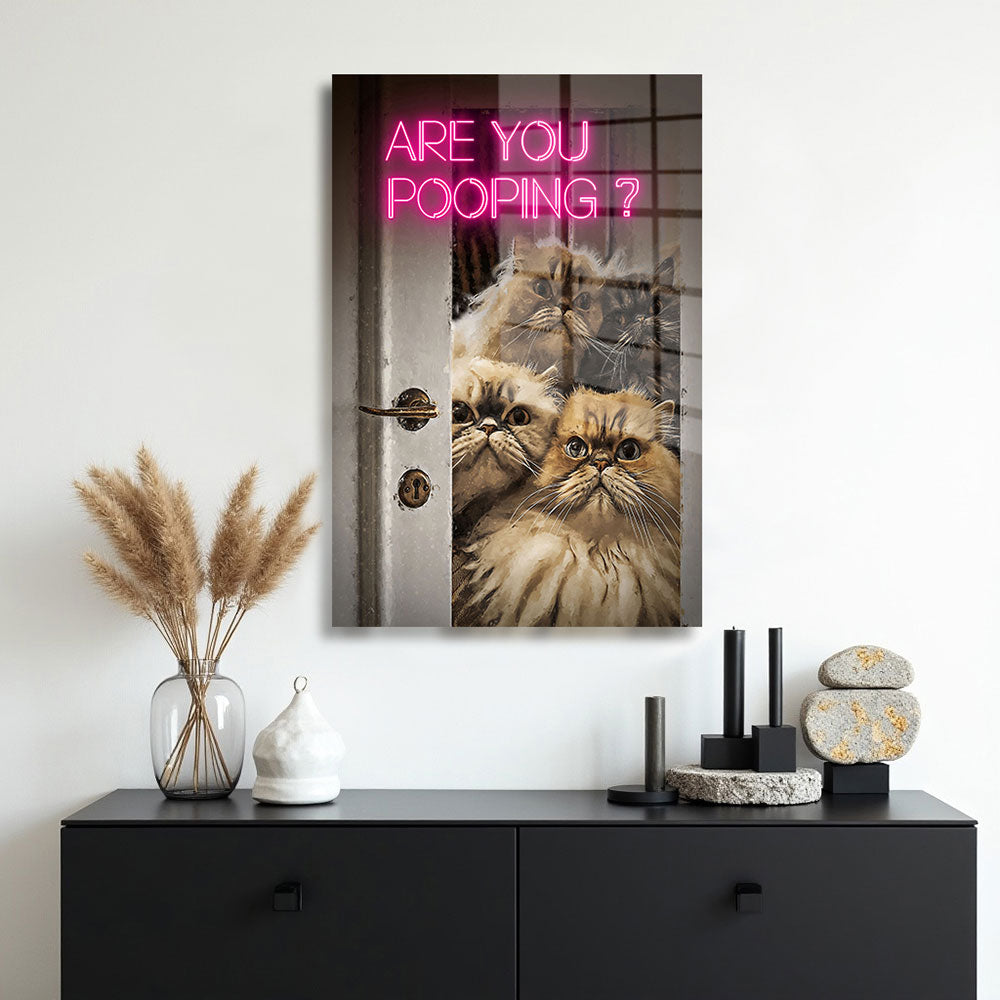 glasschilderij smelly cat muur