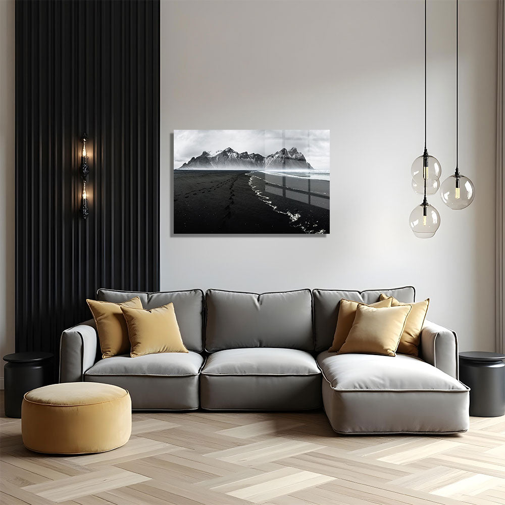 glasschilderij snowcap mountain woonkamer 5