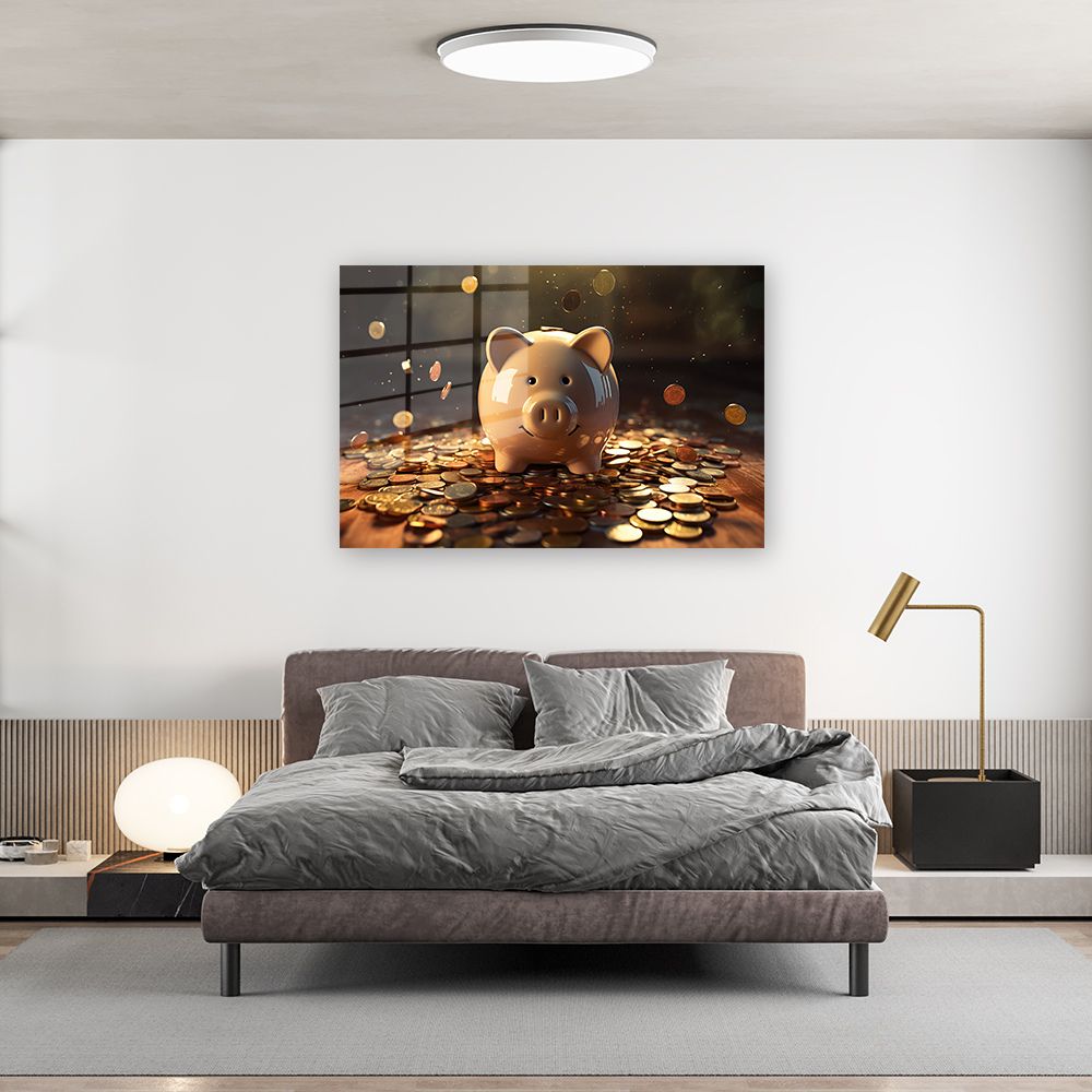 glasschilderij spaarvarken slaapkamer