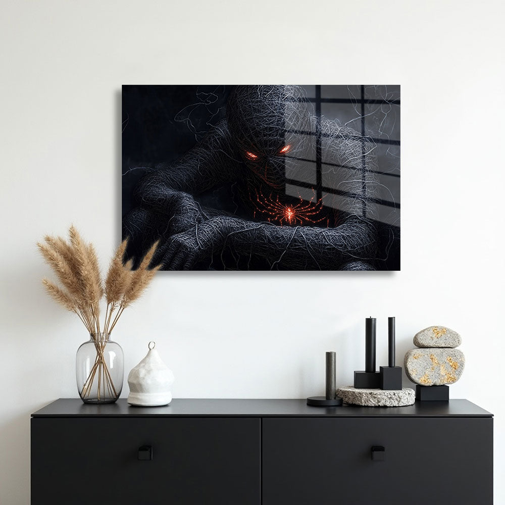 glasschilderij spidermummy muur