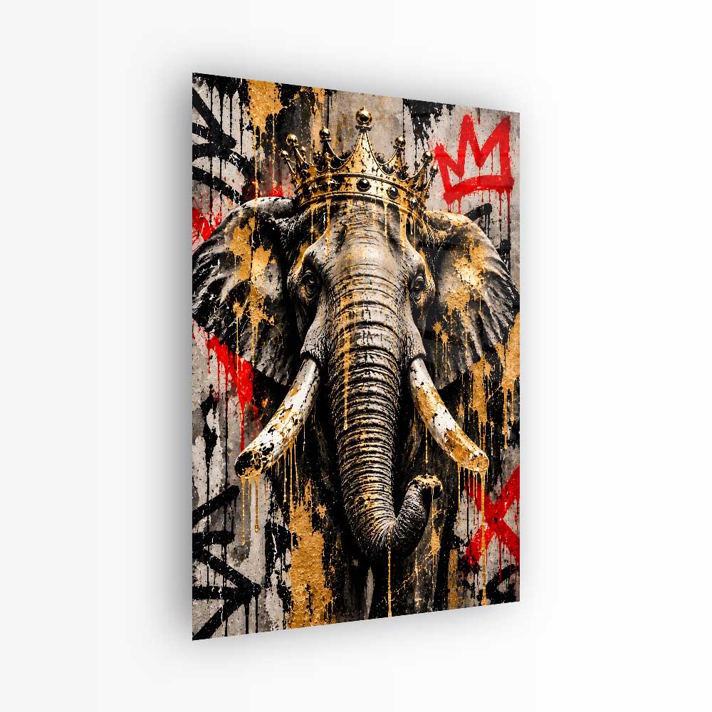 glasschilderij streetart olifant voorkant