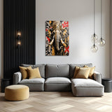 glasschilderij streetart olifant woonkamer