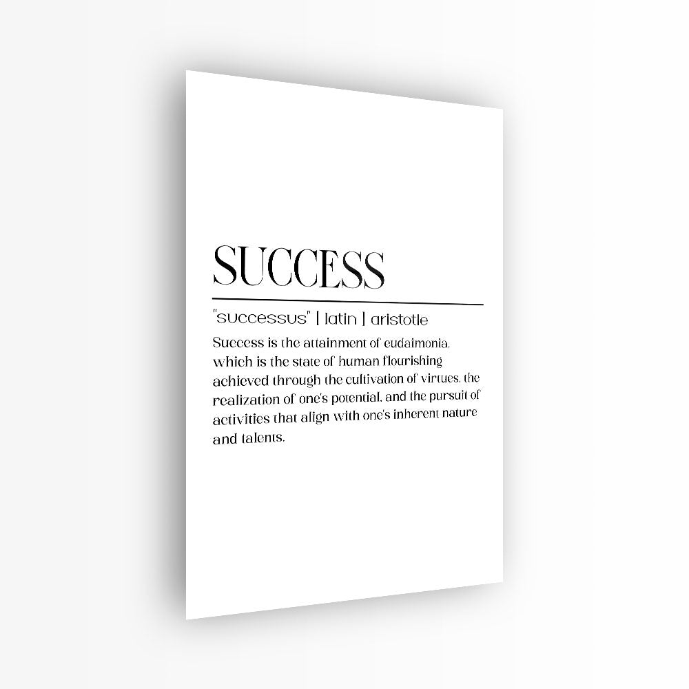 glasschilderij succes wit zwart voorkant