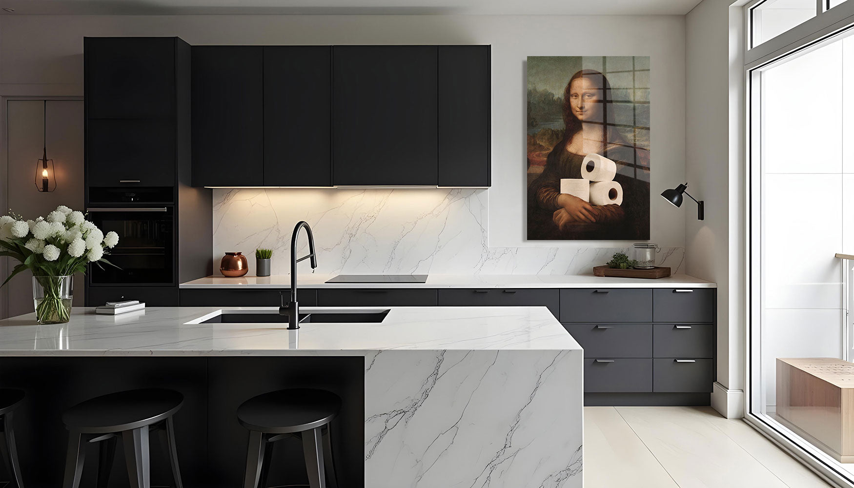 glasschilderij toilet lisa Keuken