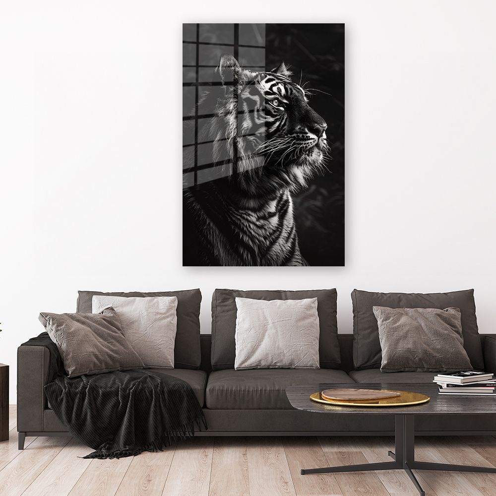 glasschilderij trotse tijger wanddecoratie 3