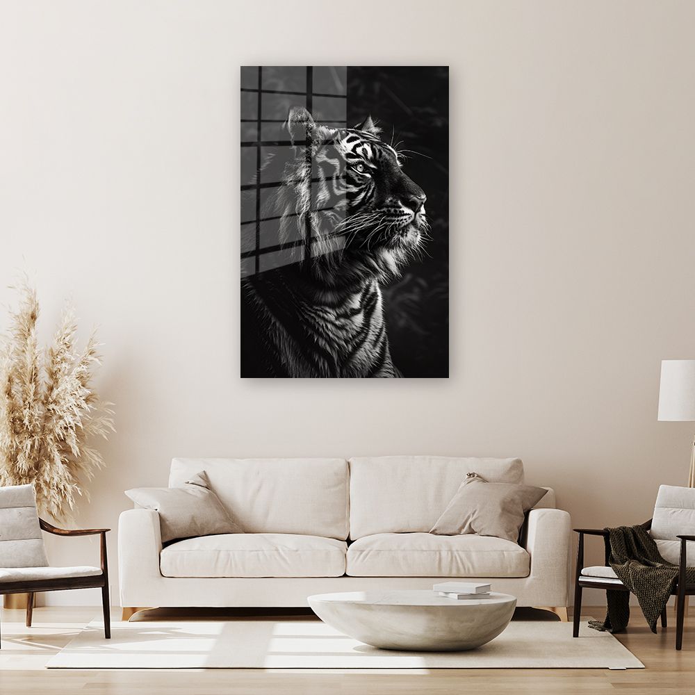 glasschilderij trotse tijger wanddecoratie 4