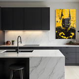 glasschilderij yellow knight keuken