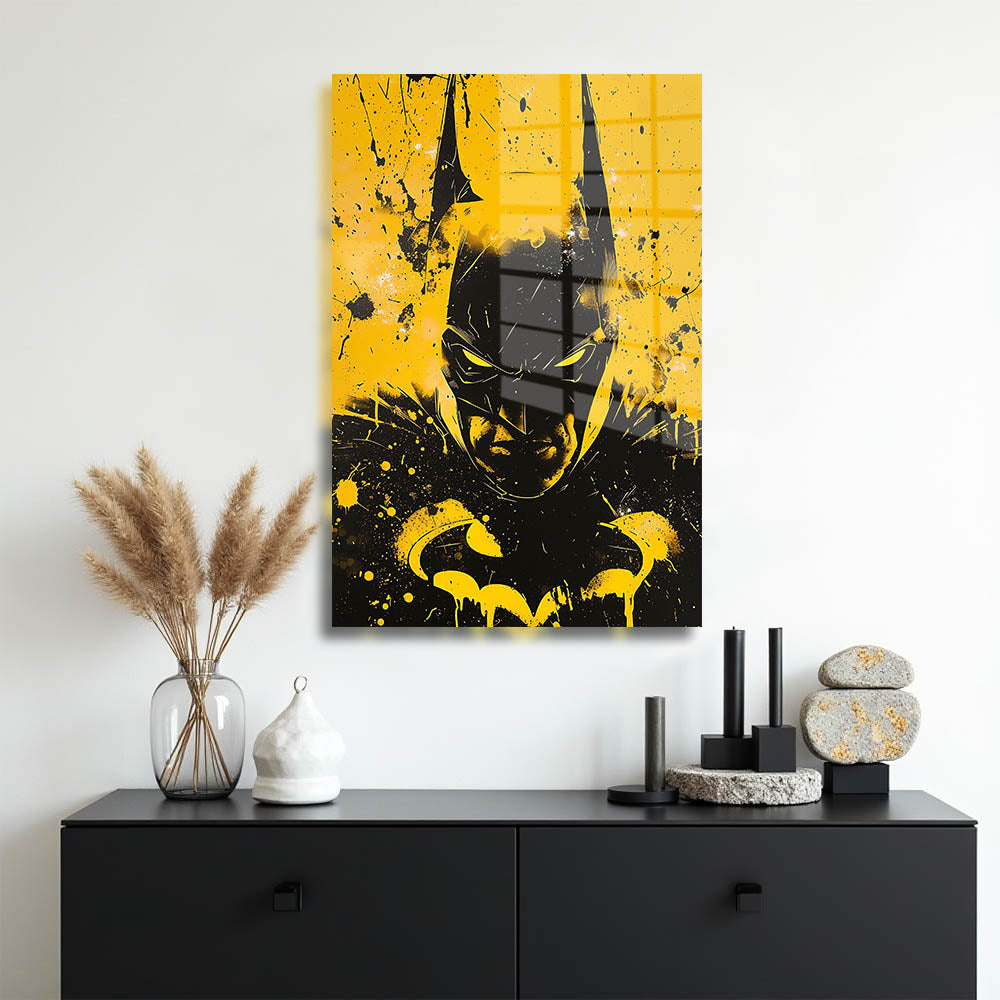 glasschilderij yellow knight muur