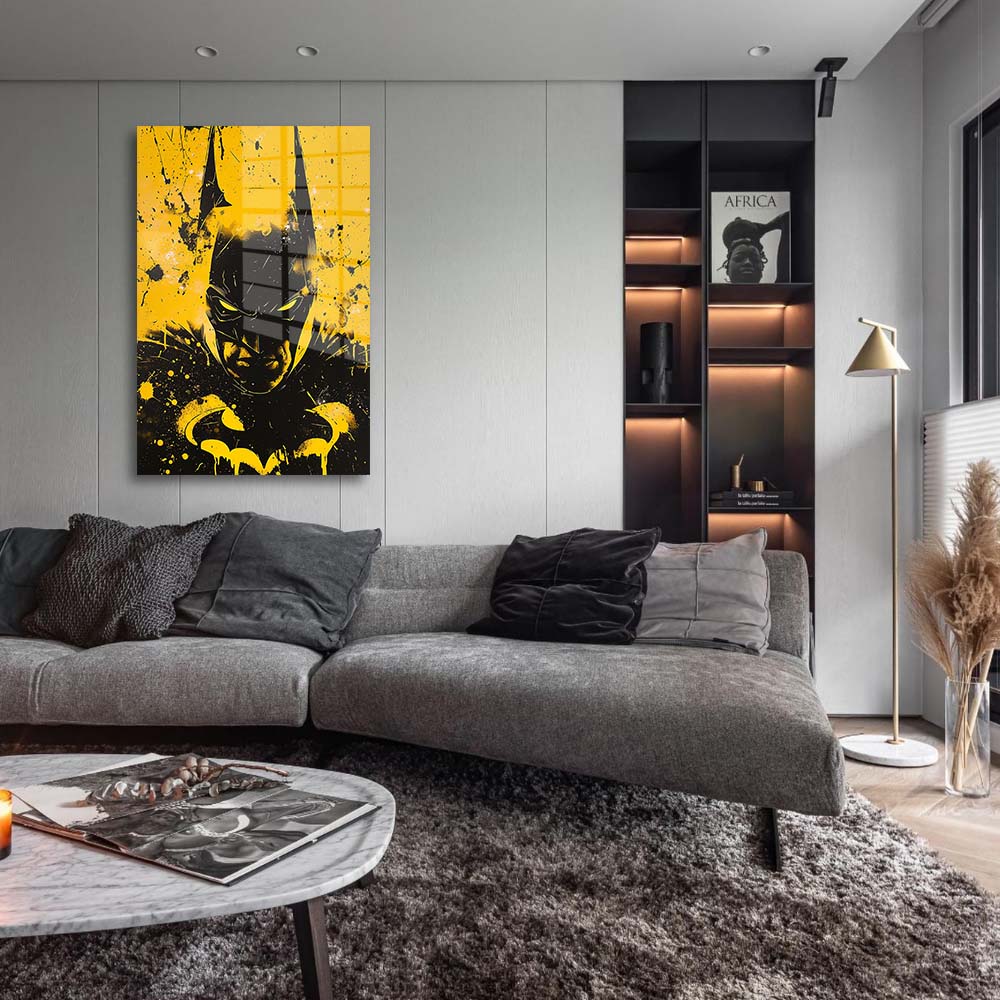 glasschilderij yellow knight woonkamer 1