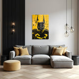 glasschilderij yellow knight woonkamer