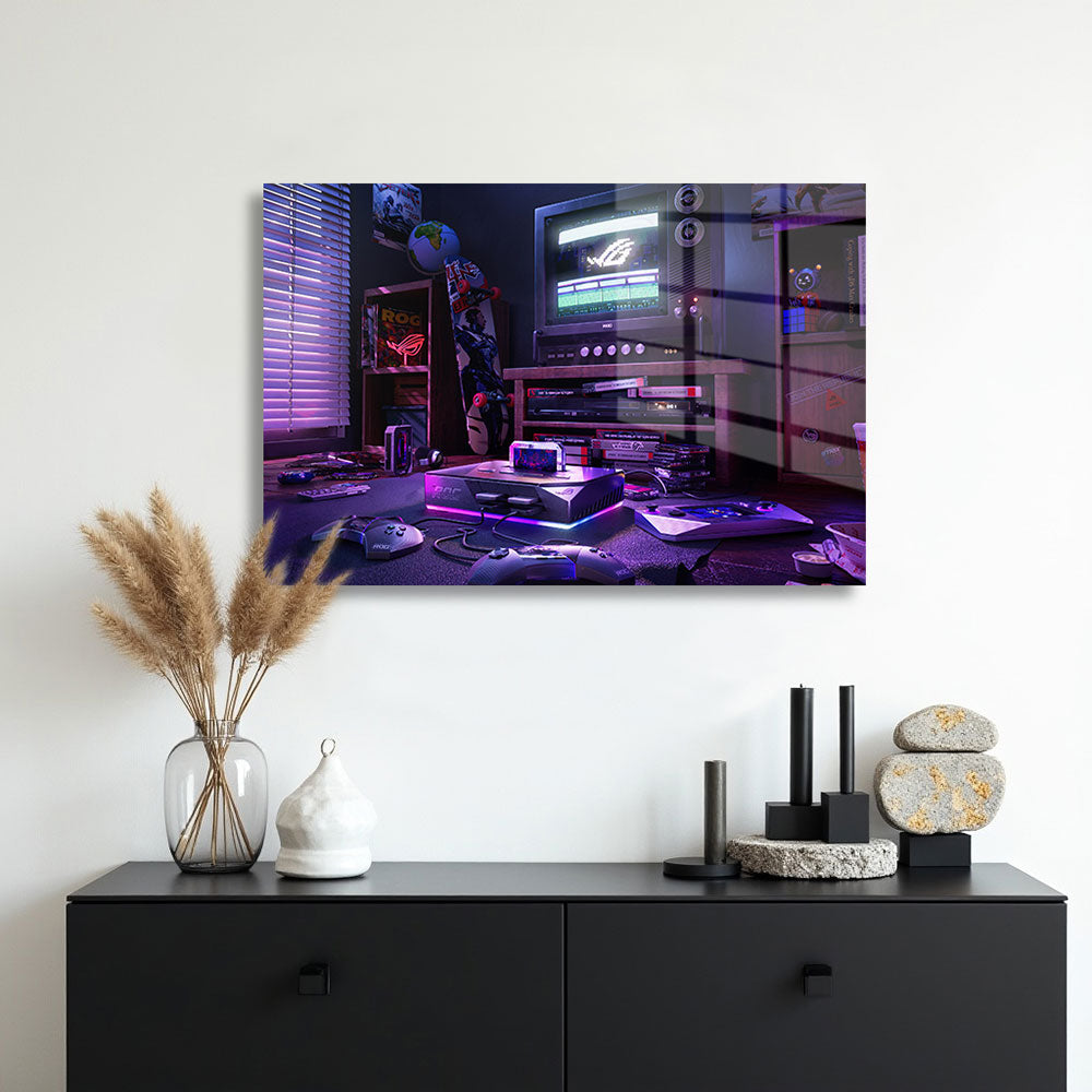 glasschilderij gameroom muur