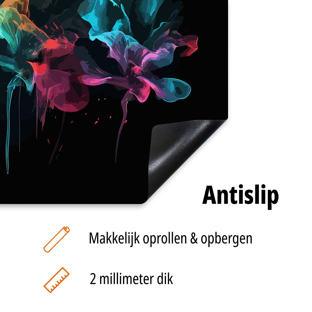inductie beschermer abstracte rook met bloemen antislip usp